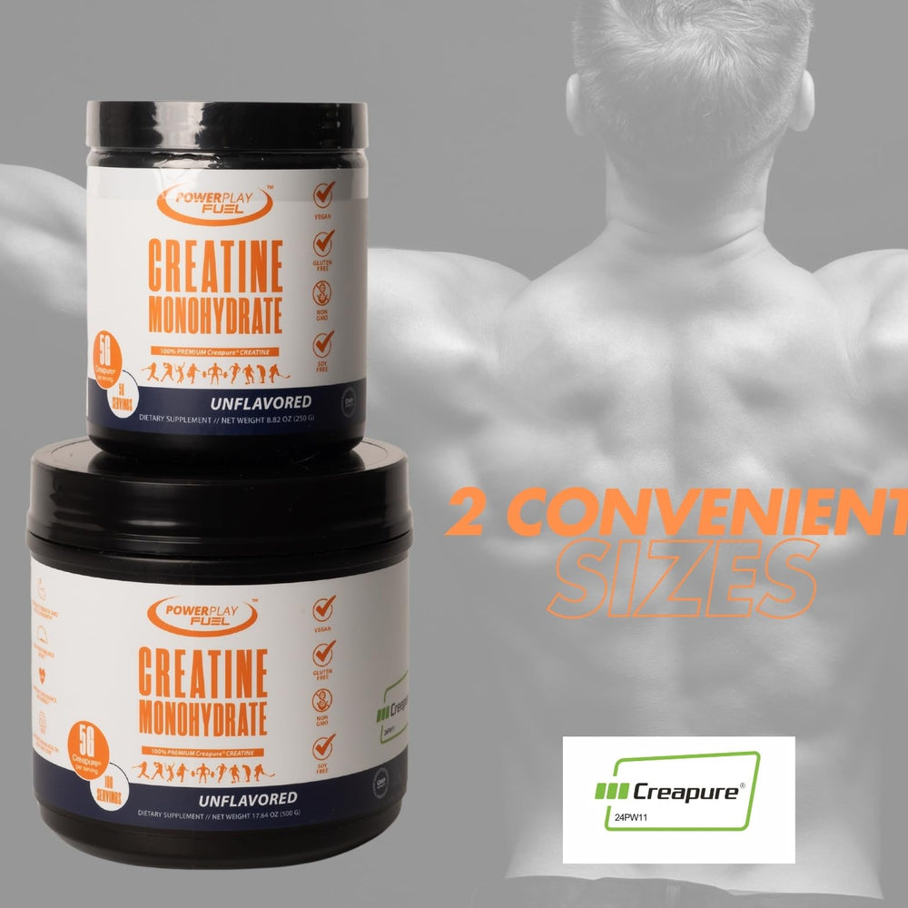 Power Play Fuel Creatine scoop dispensing shows mess-free loading.