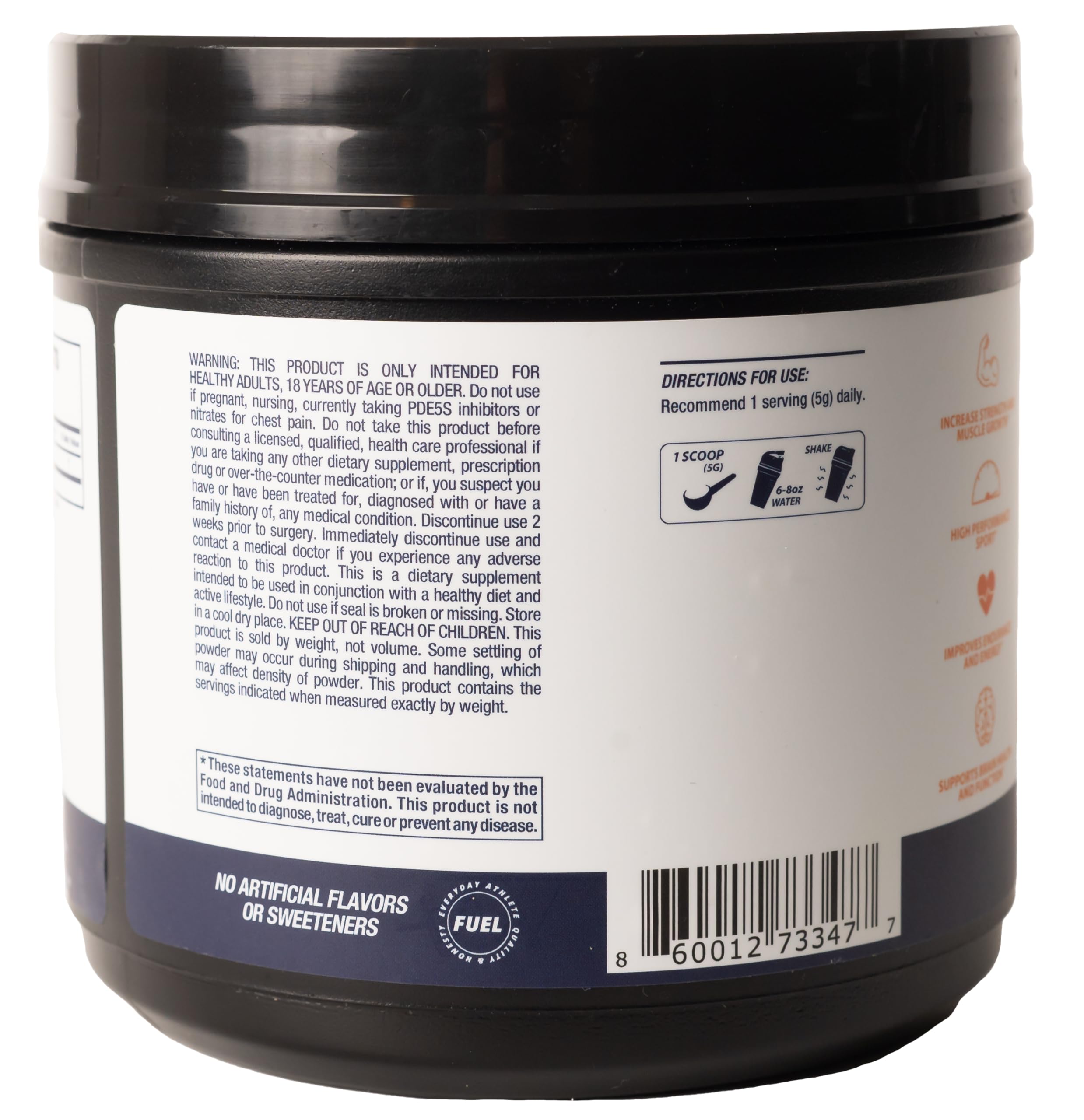 Power Play Fuel Creatine unflavored scoop in shaker for easy mixing.