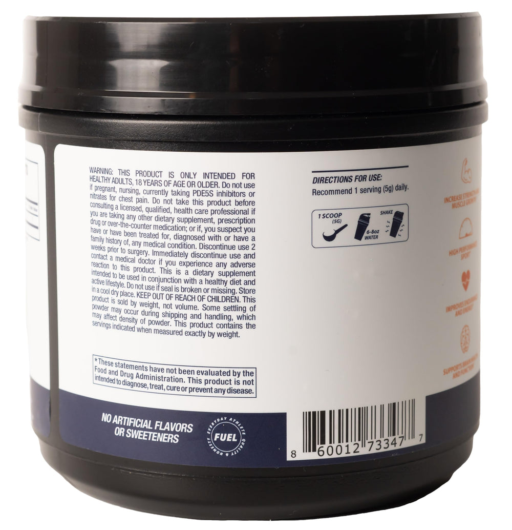 Power Play Fuel Creatine unflavored scoop in shaker for easy mixing.