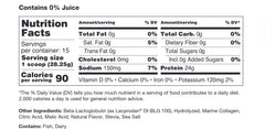 Power Play Fuel nutrition label highlights lactose- and gluten-free, sugar-free formula.