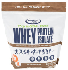 POWER PLAY FUEL whey protein tub front highlighting grass-fed isolate for high-protein support