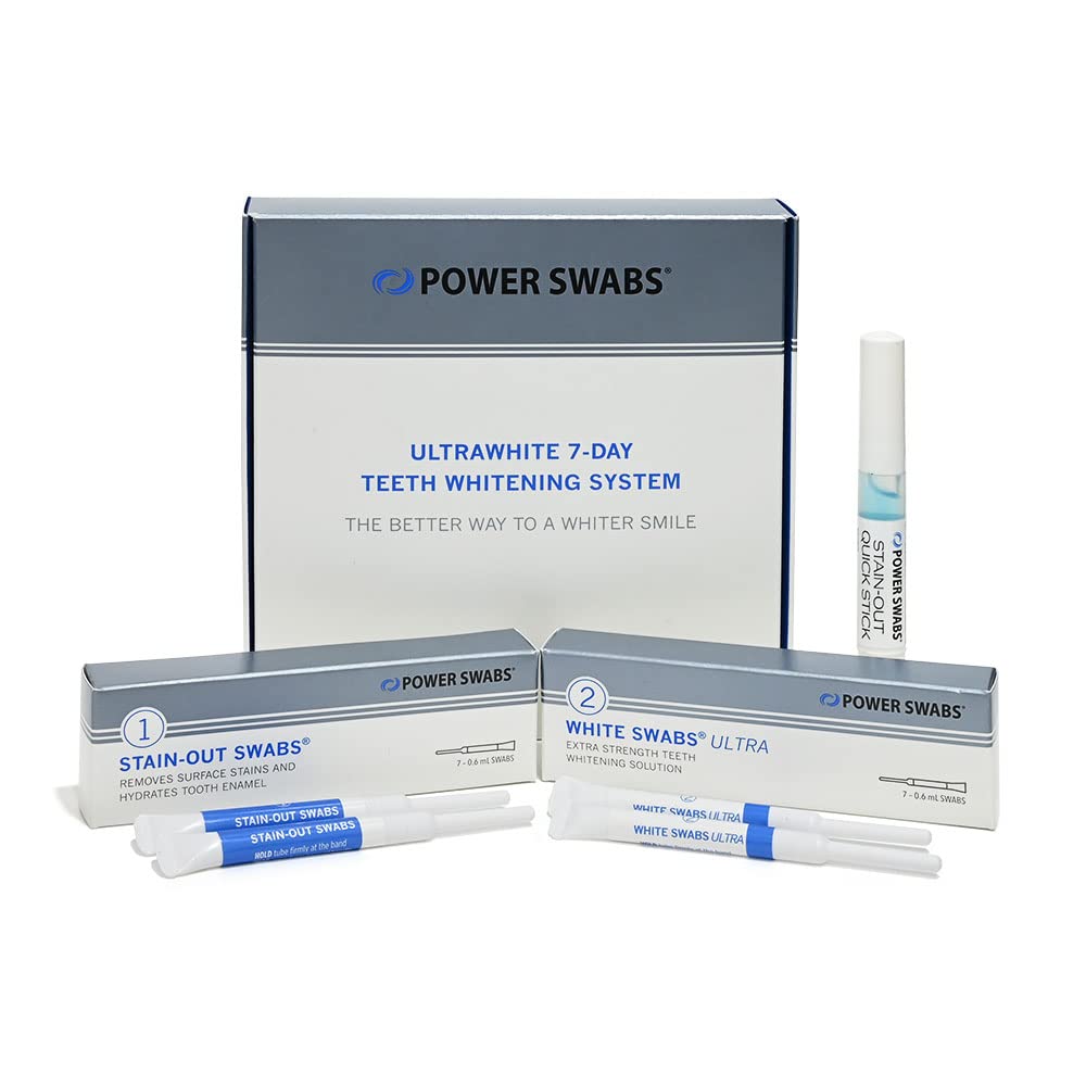 Power Swabs 7-Day Kit with stain-out swabs removes stains quickly