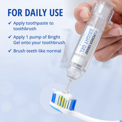 Power Swabs Bright Gel used with toothpaste enhances daily brushing routine.