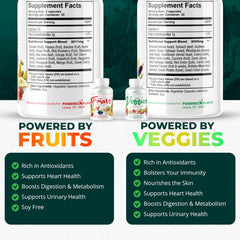 POWERED X PLANTS bottle back lists ingredients and USA-made production.