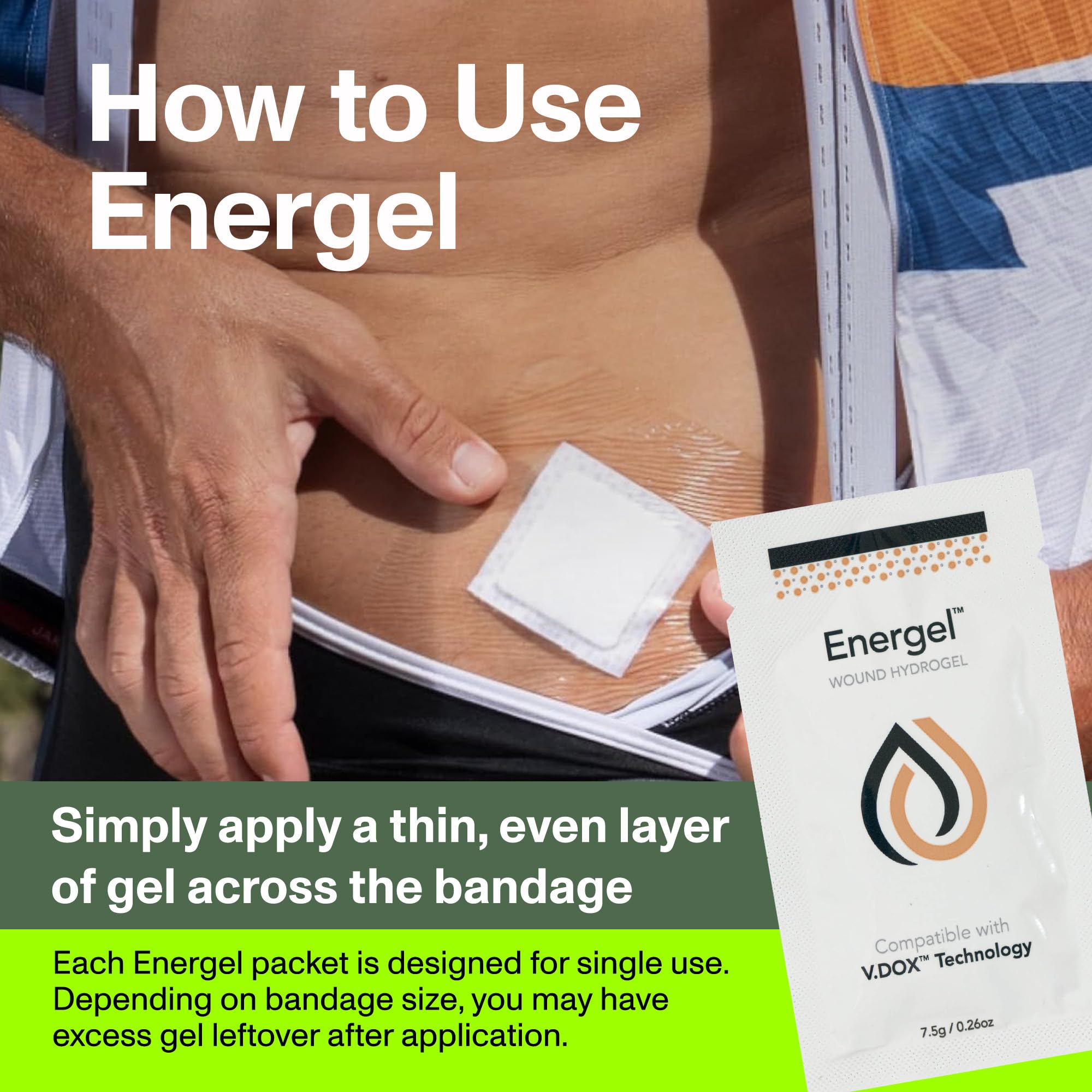 PowerHeal bioelectric bandage kit adhesive layer provides gentle, secure fit.