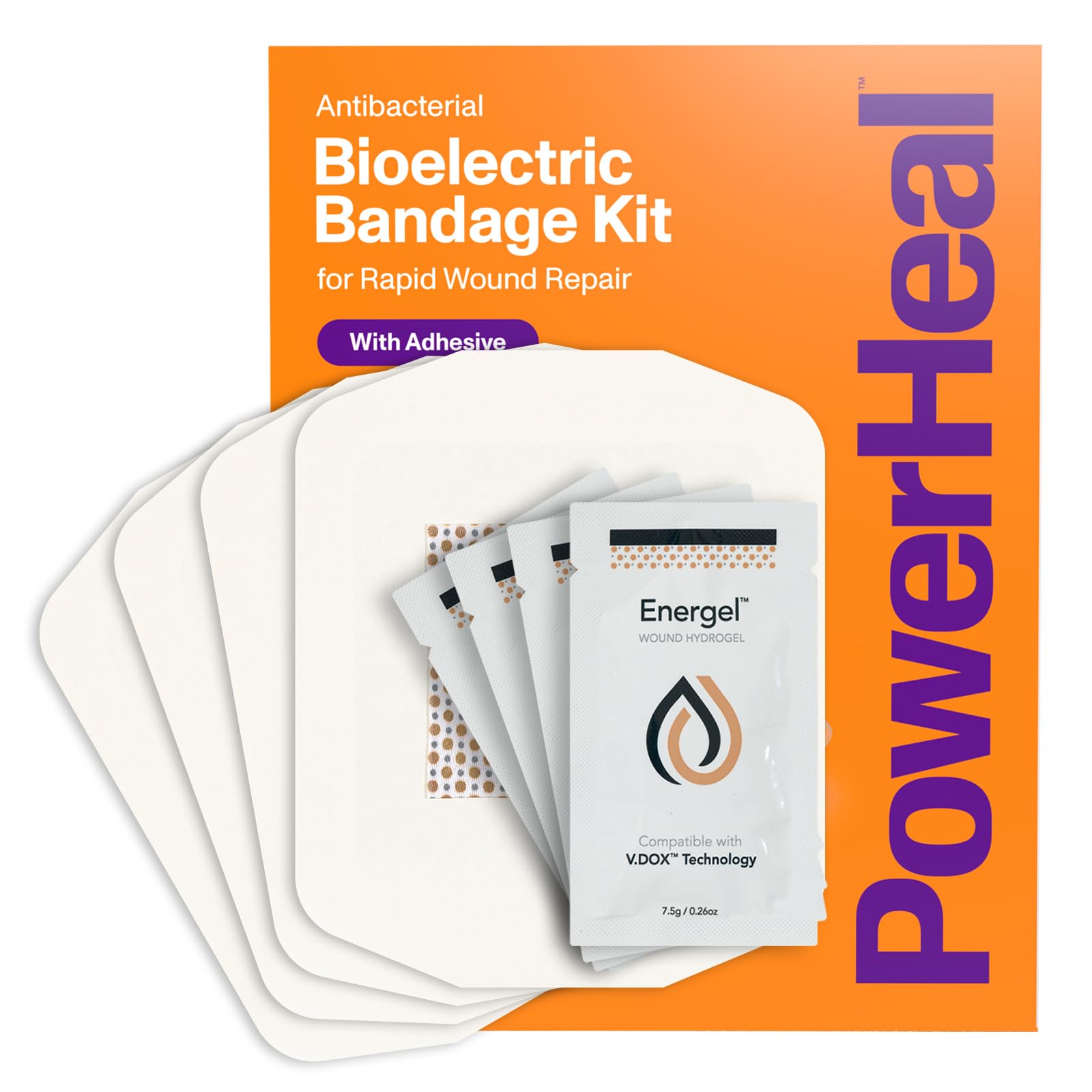 PowerHeal bioelectric bandage kit cover ready for home wound care.