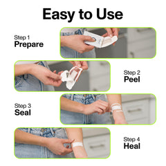 PowerHeal bioelectric bandage kit wound application shows on-the-go use.