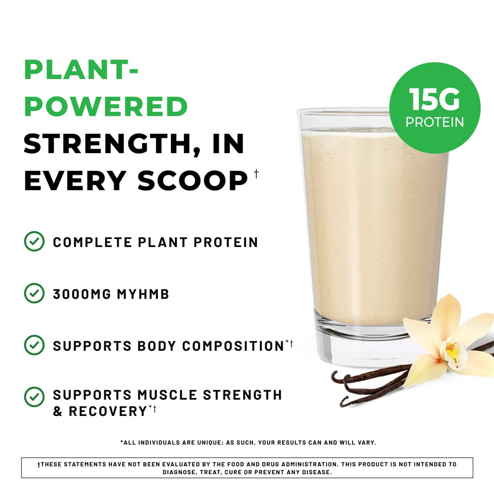 POWERLIFE High Impact Plant Protein vanilla scoop enables convenient daily protein intake for workouts.