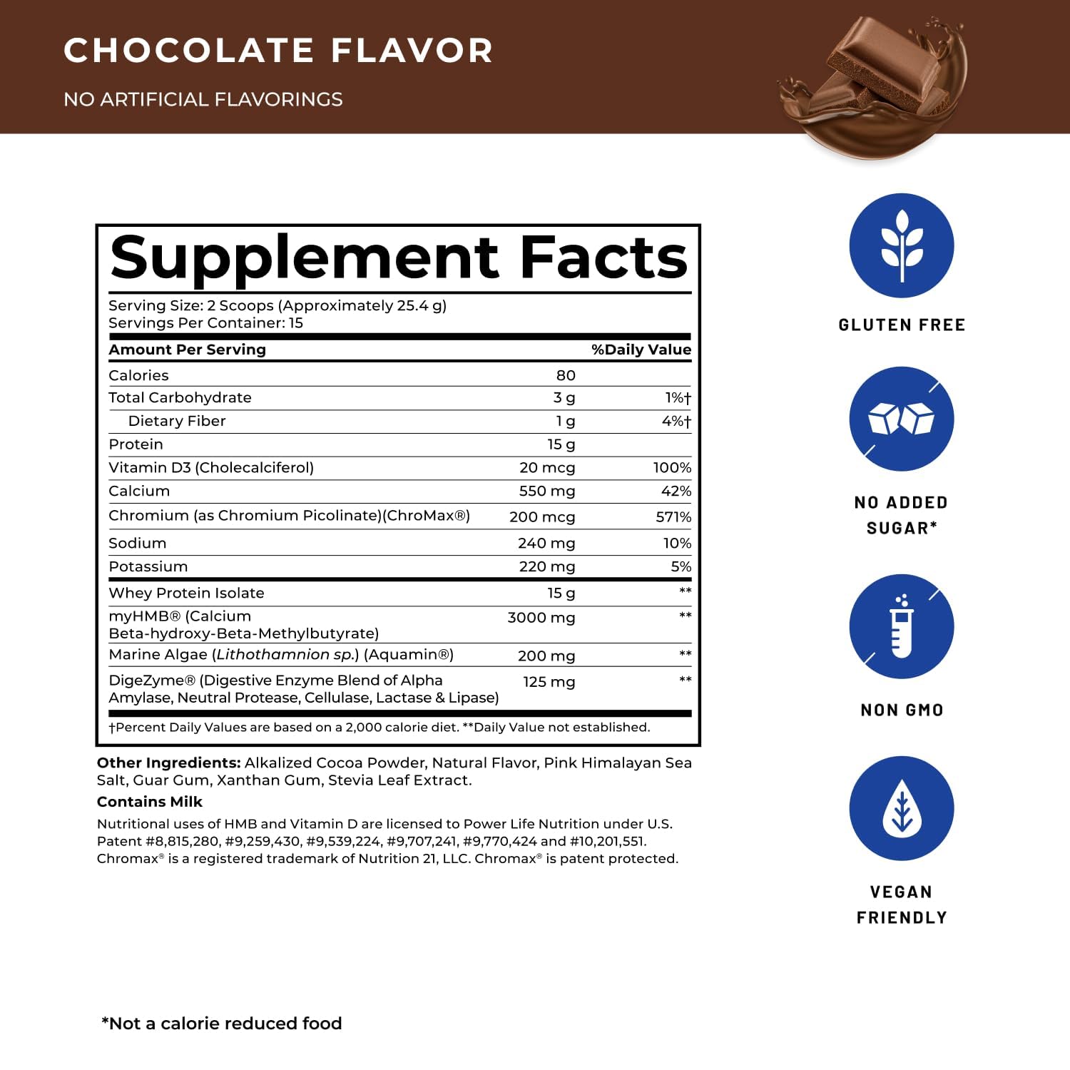 POWERLIFE High Impact nutrition panel emphasizes Non-GMO and hormone-free formulation.