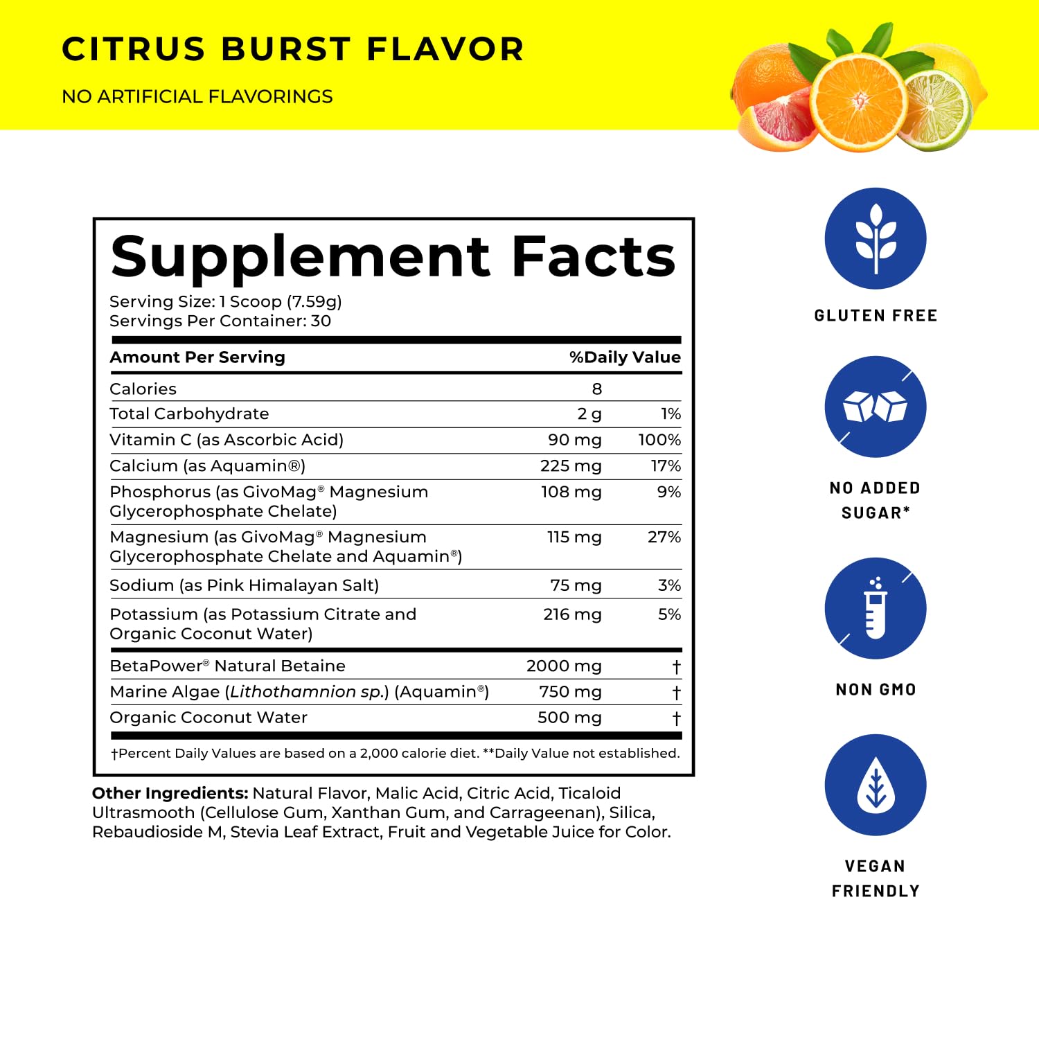 POWERLIFE Peak Replenish label close-up highlighting organic coconut water electrolytes.