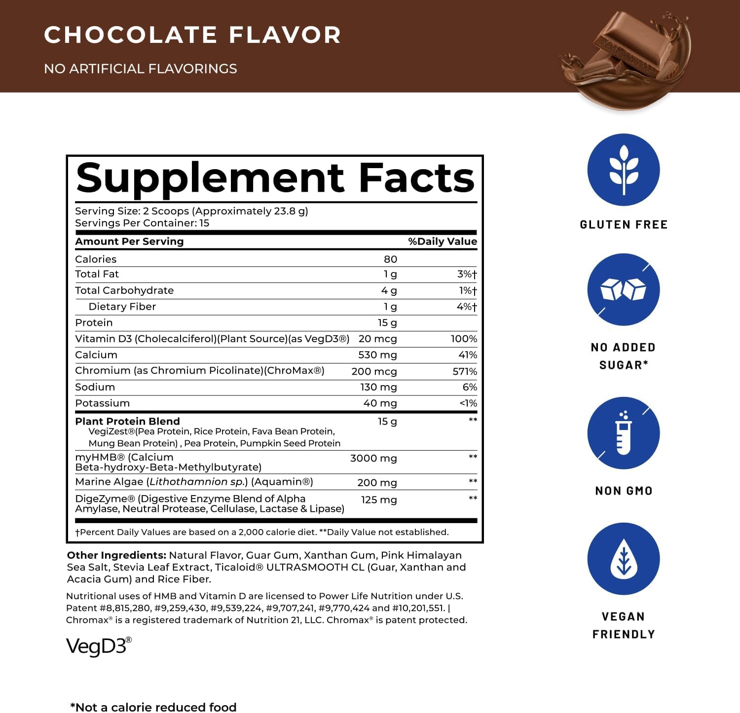 POWERLIFE plant protein blend from pumpkin, sunflower, flax and more.