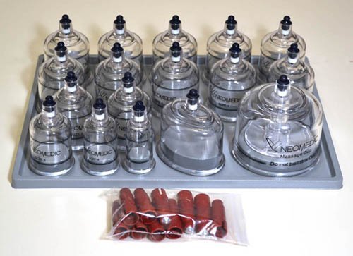 Powerpress cupping cups large set enabling deep-tissue relaxation