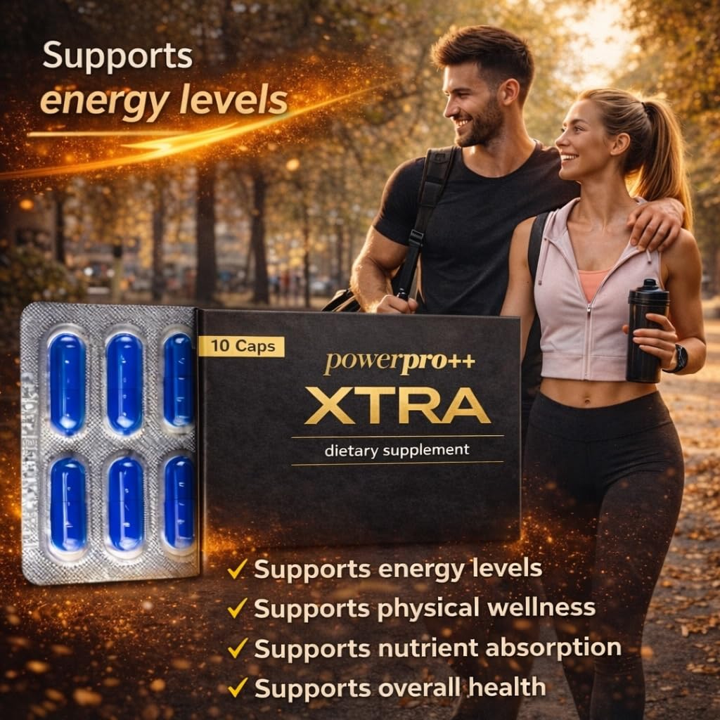PowerPro++ daily-use bottle on kitchen counter.