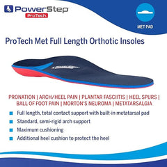 PowerStep ProTech Met orthotics featuring neutral arch support for stable alignment.