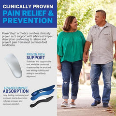 PowerStep ProTech Met orthotics fitting work and dress shoes with removable insoles.