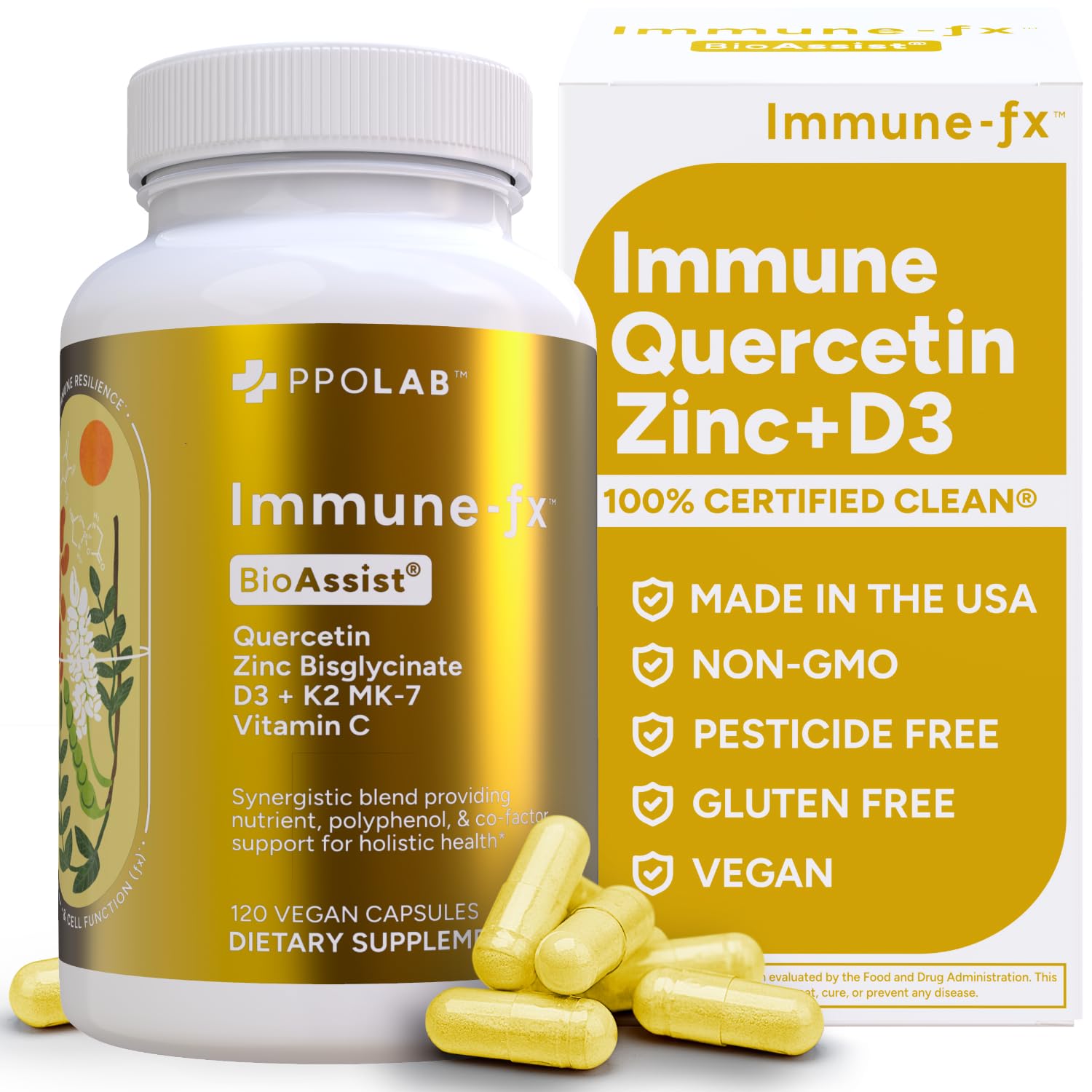 PPO Lab Immune-fx bottle front supports daily immune function