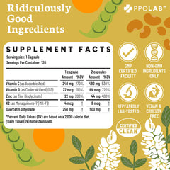 PPO Lab Immune-fx vitamins graphic communicates C D3 K2 synergy