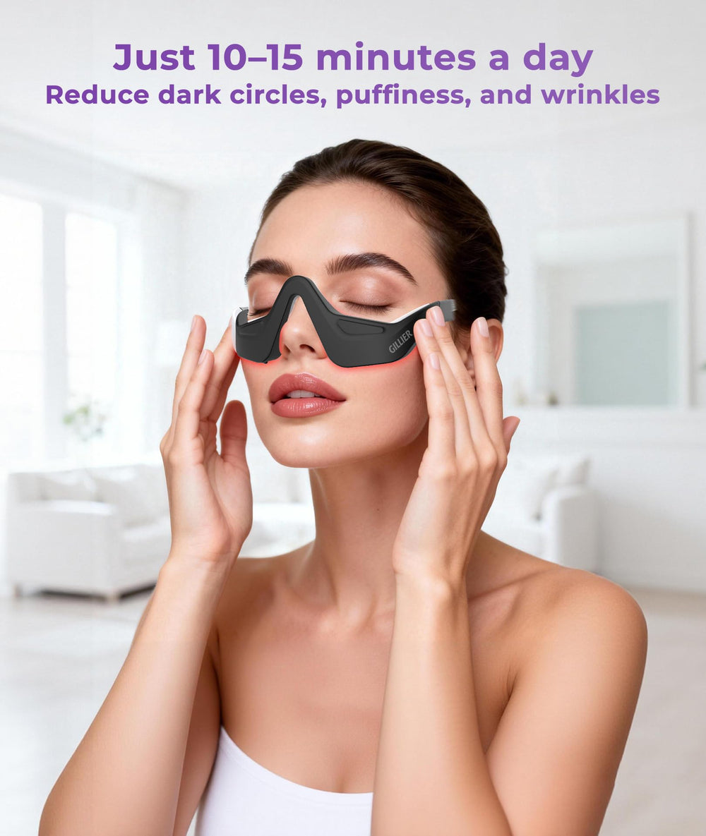 PQSNZ Eye Red Light Therapy Glasses in-use reading mode.