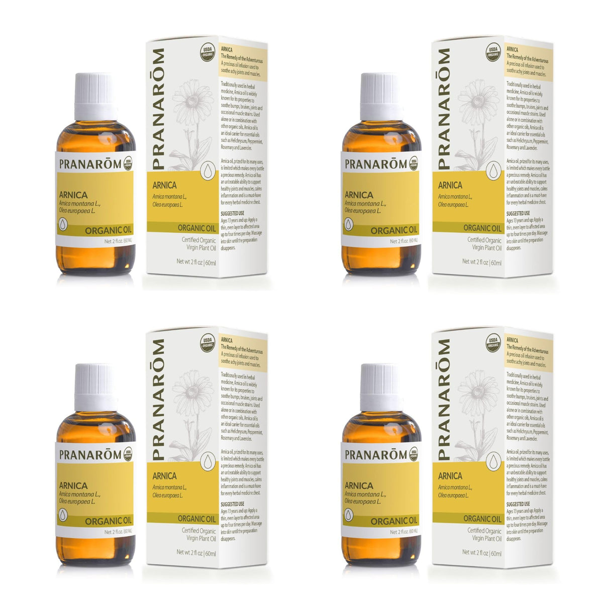 Pranarom Arnica Oil bottle 2oz close-up for soothing post-activity skin.