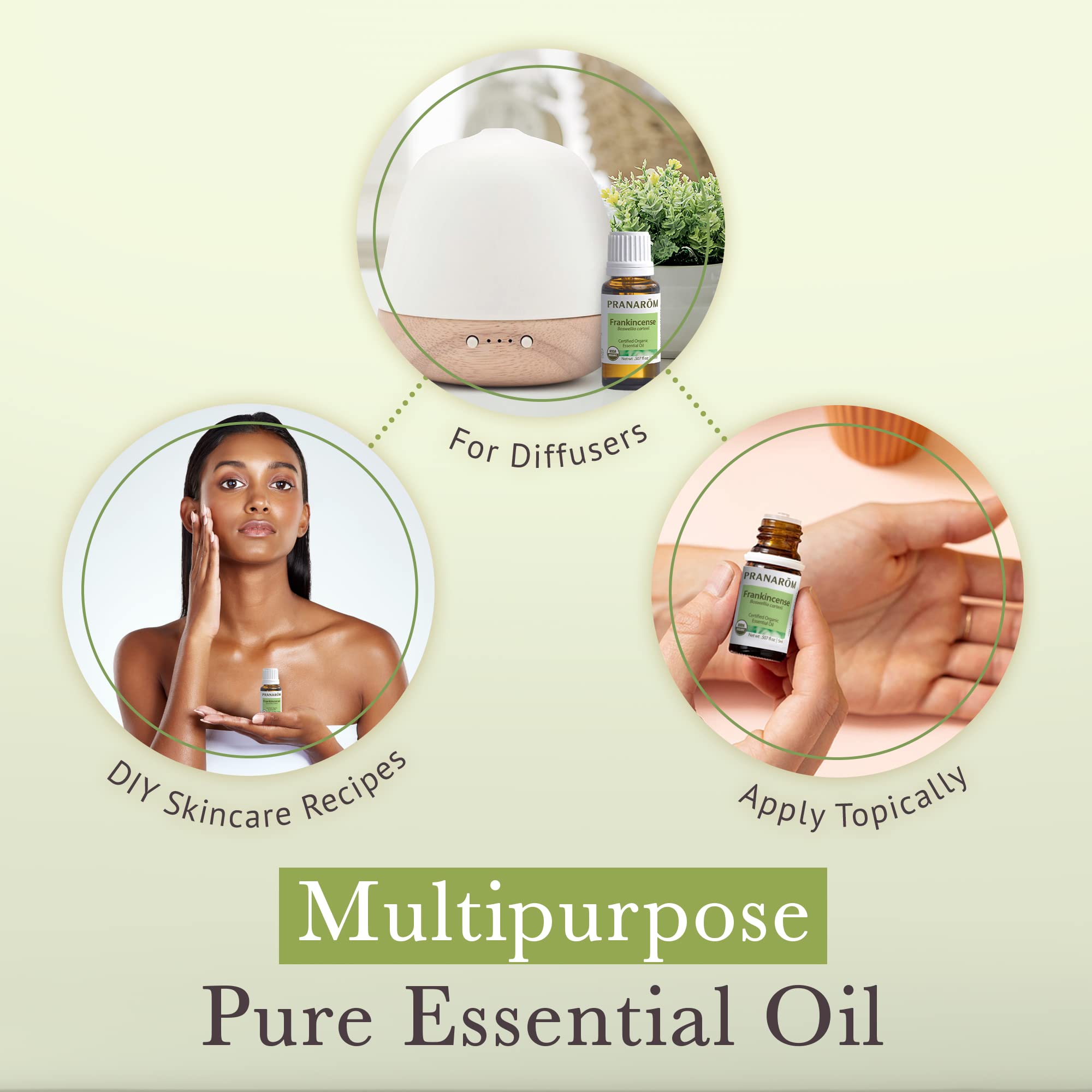 Spot application of Pranarom Frankincense oil on skincare target areas.