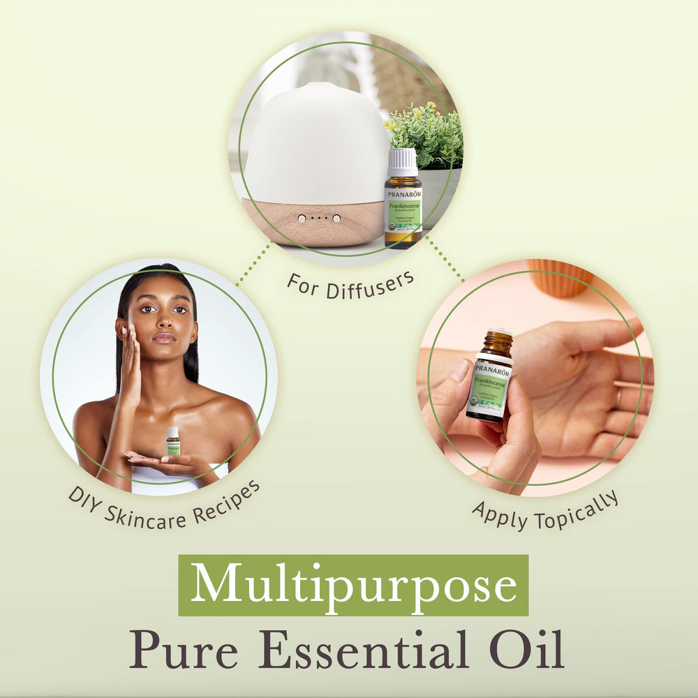Spot application of Pranarom Frankincense oil on skincare target areas.
