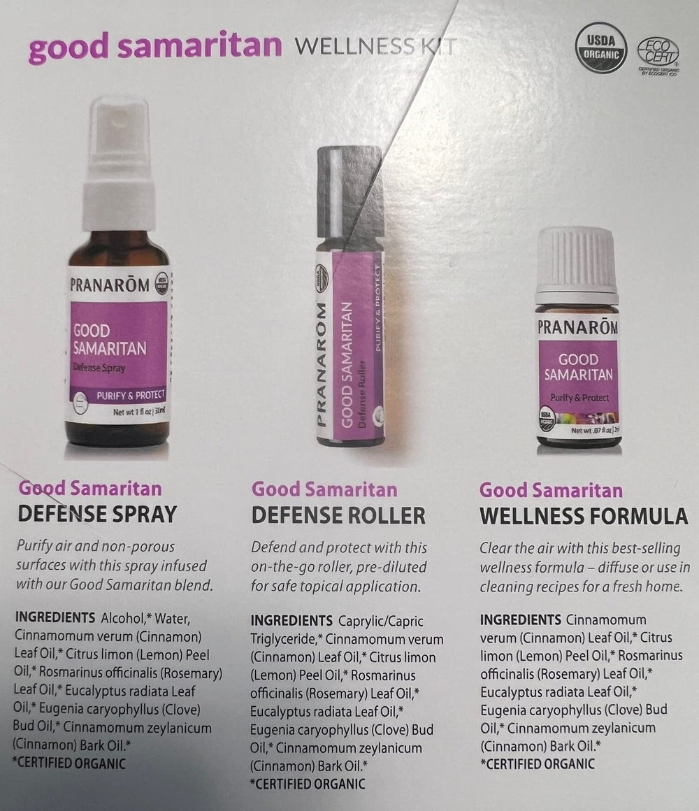 Diffuser mist showcasing Pranarom Good Samaritan blend in action.