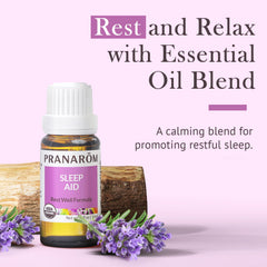 Diffuser scene with Pranarom Sleep Aid, inviting relaxation and peaceful nights.