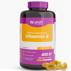 Prati Donaduzzi Vitamin E 400 IU bottle front for daily immune health.