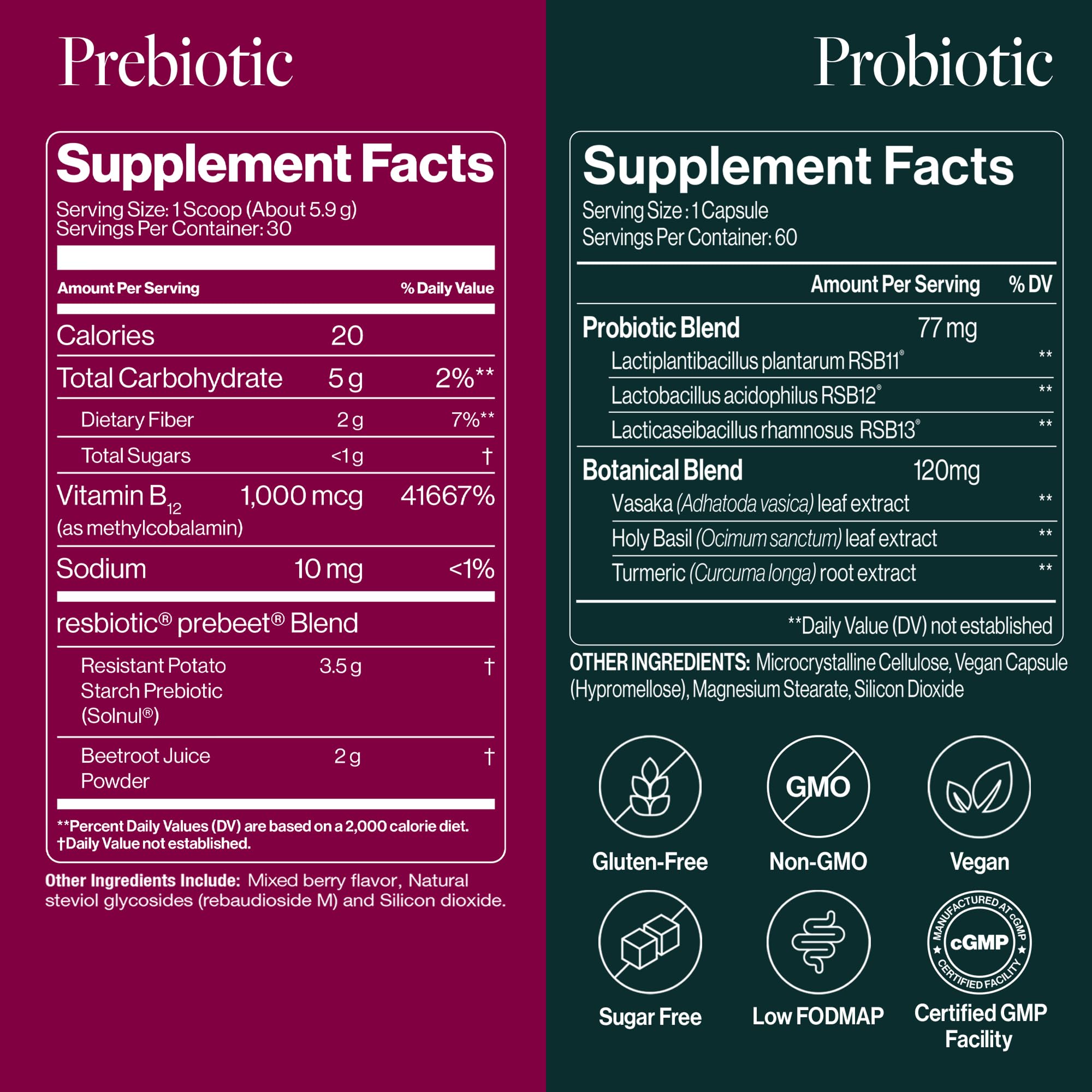 Prebeet prebiotic powder tub supports gut microbiome with resistant starch.