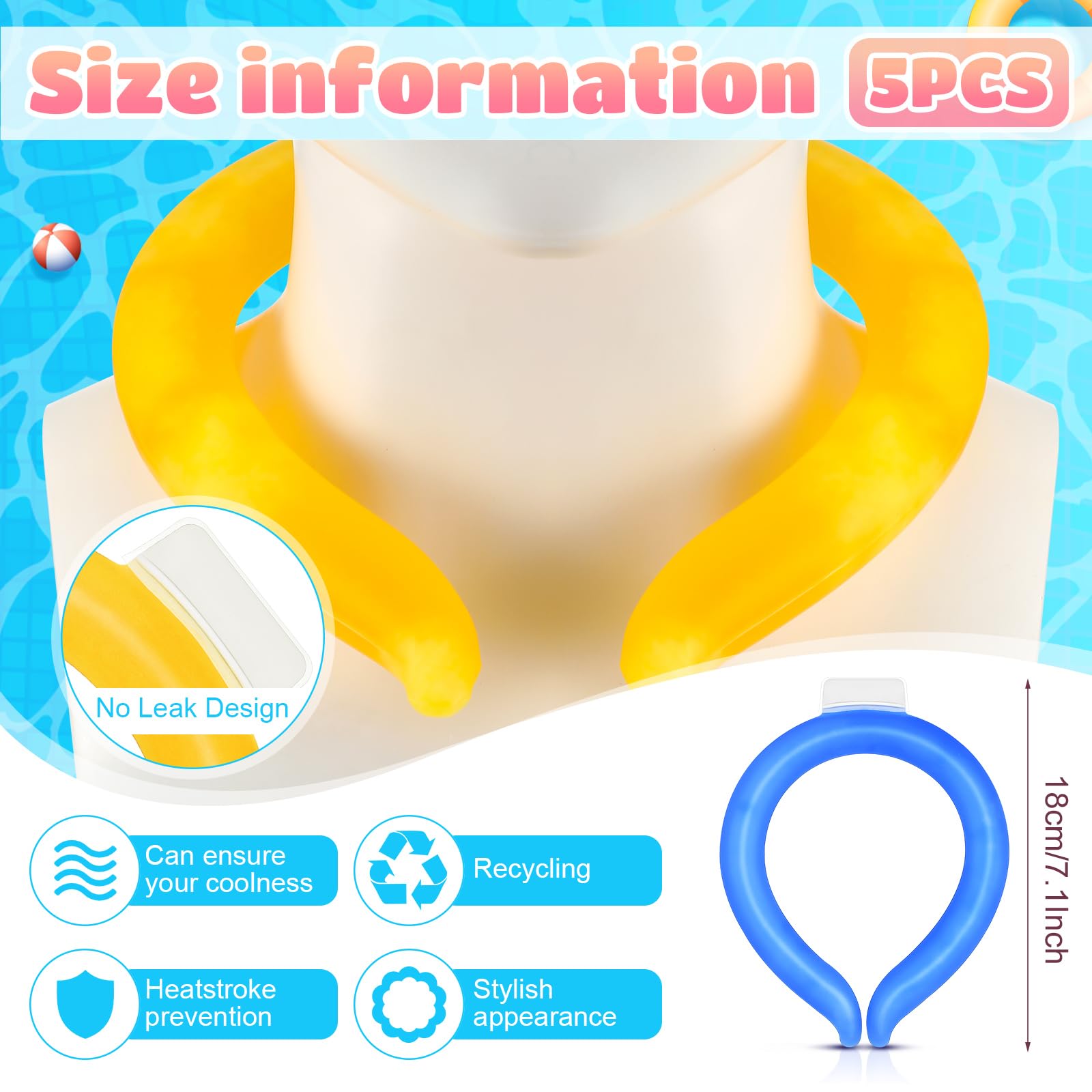 Preboun blue neck cooling tube keeps you cool while cycling or walking