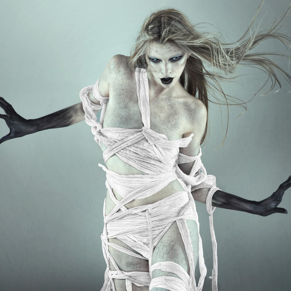 Preboun hanging gauze decor transforms doors and windows into scenes.