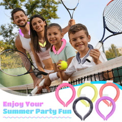 Prebounge purple neck cooling tube for social events and heat relief
