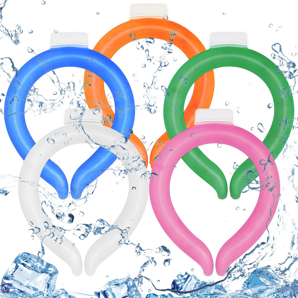 Preboun pink neck cooling tube for hands-free cooling during outdoor activities