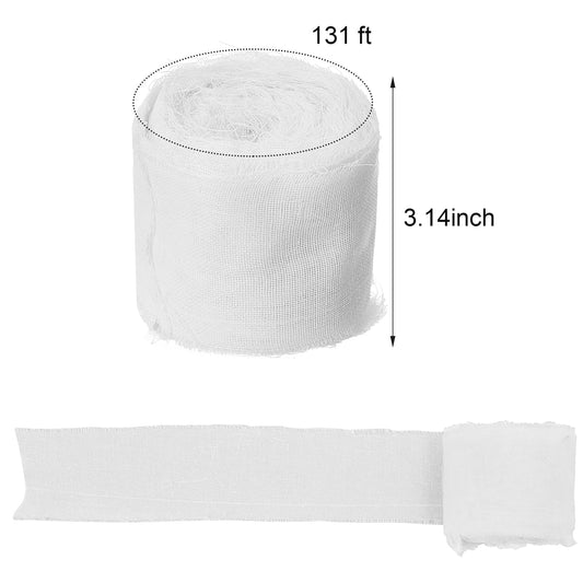 Preboun zombie makeup prop gauze enhances costume staging and photography.
