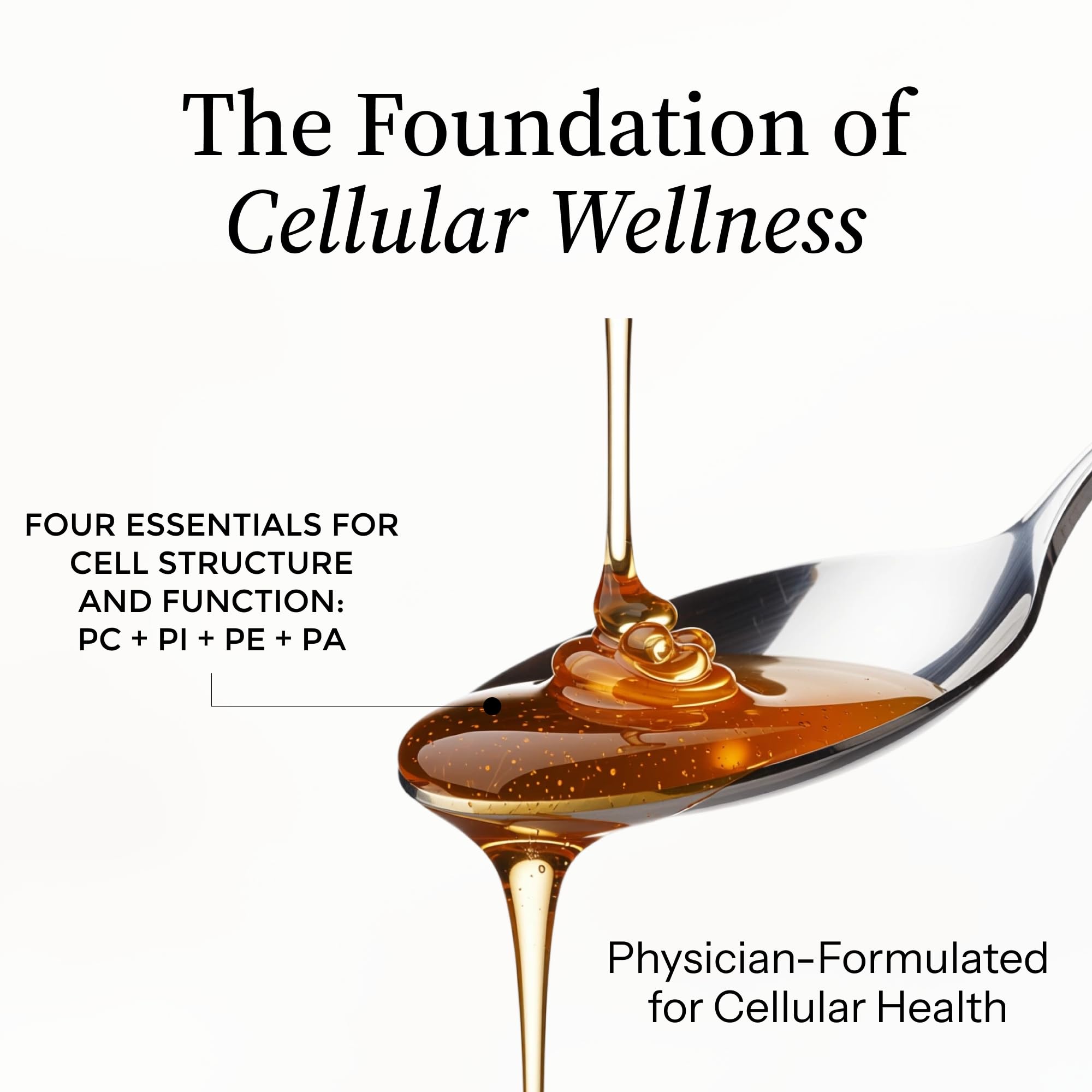 Pour view of Precision Nutrients phospholipid complex for convenient daily cognitive support.