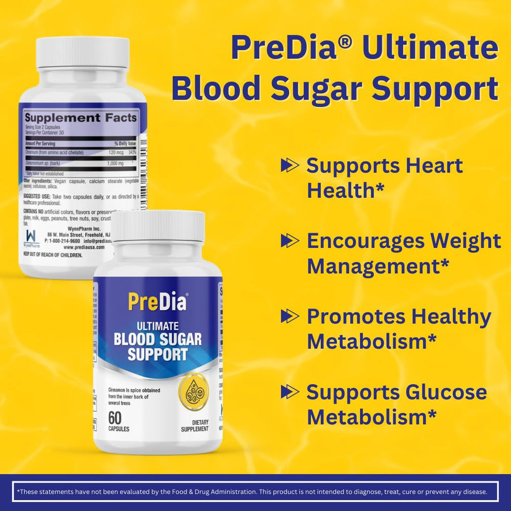 PREDIA Ultimate Blood Sugar packaging on shelf highlights easy daily support.