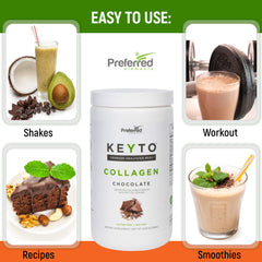 Preferred Elements KEYTO chocolate nutrition panel shows low carb compatibility.