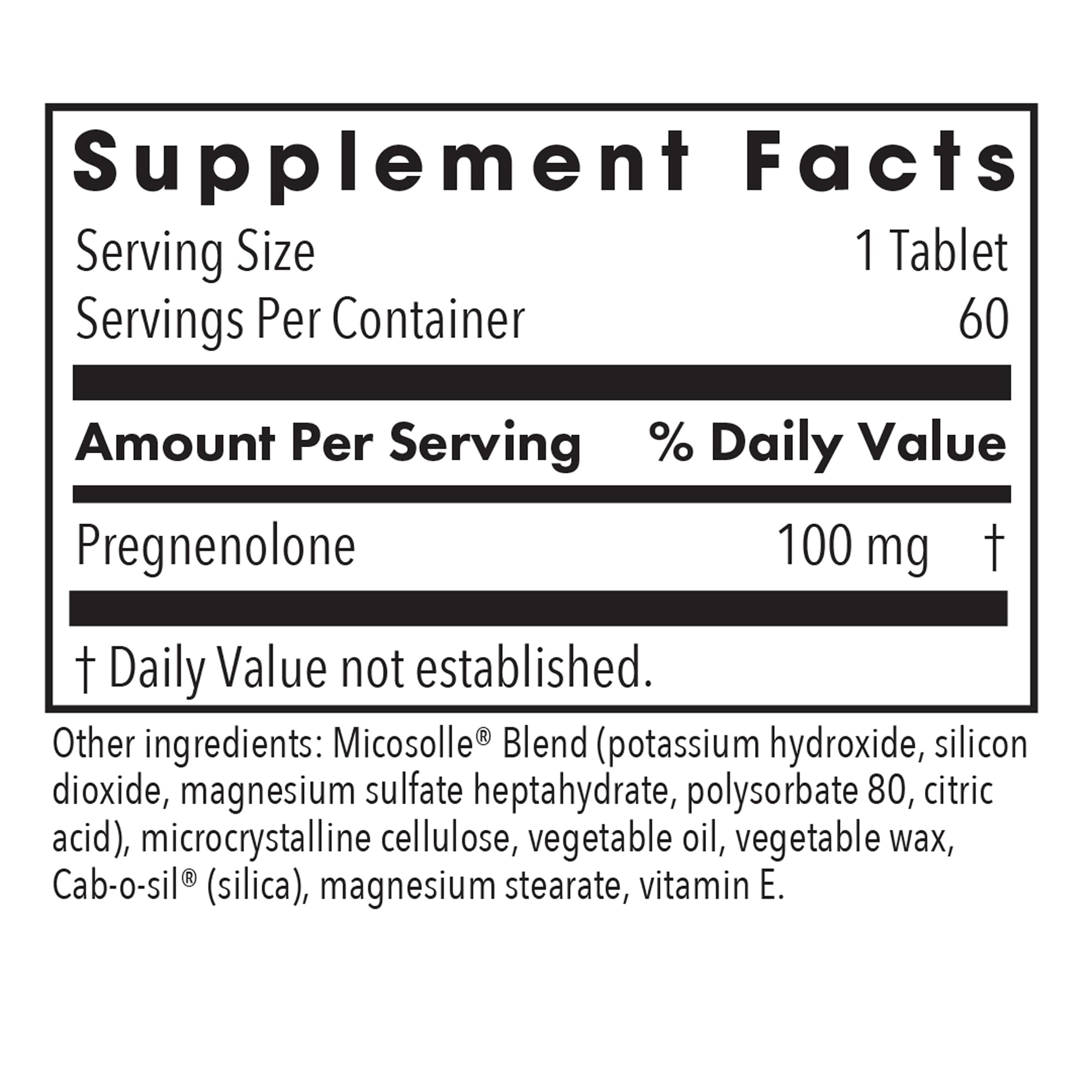 Pregnenolone micronized lipid matrix from Allergy Research Group highlighting absorption.