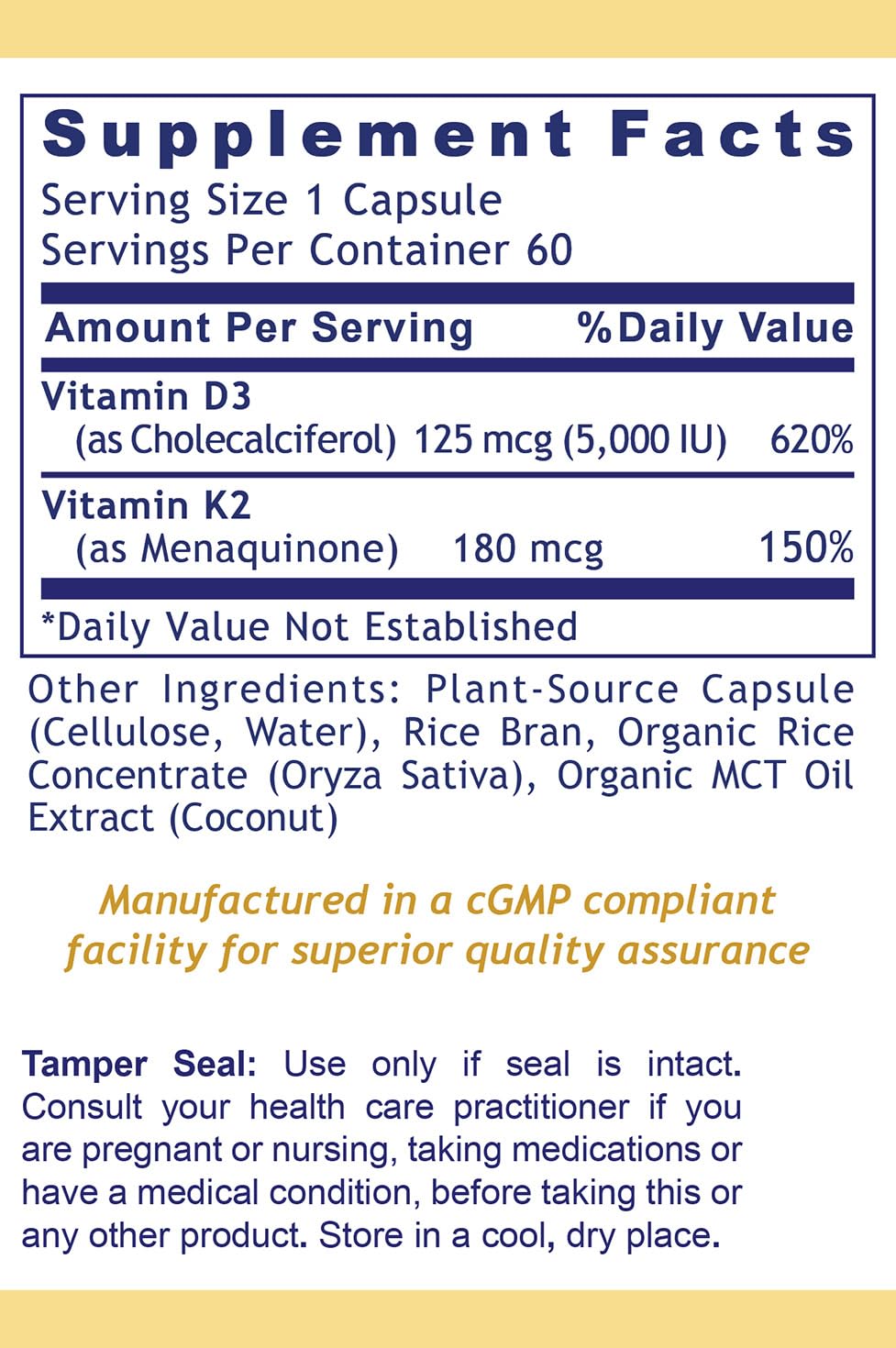 Close view of Premier Research Labs D3+K2 capsules for calcium metabolism
