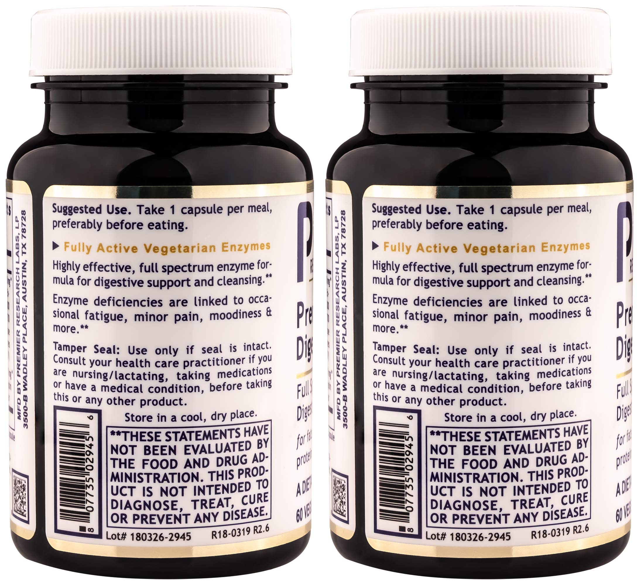 Premier Digest ingredients label highlights broad enzyme spectrum and plant blend.