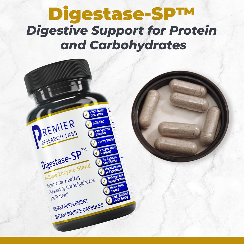 Digestase-SP bottle side view with label highlighting beta-glucanase and hemicellulase