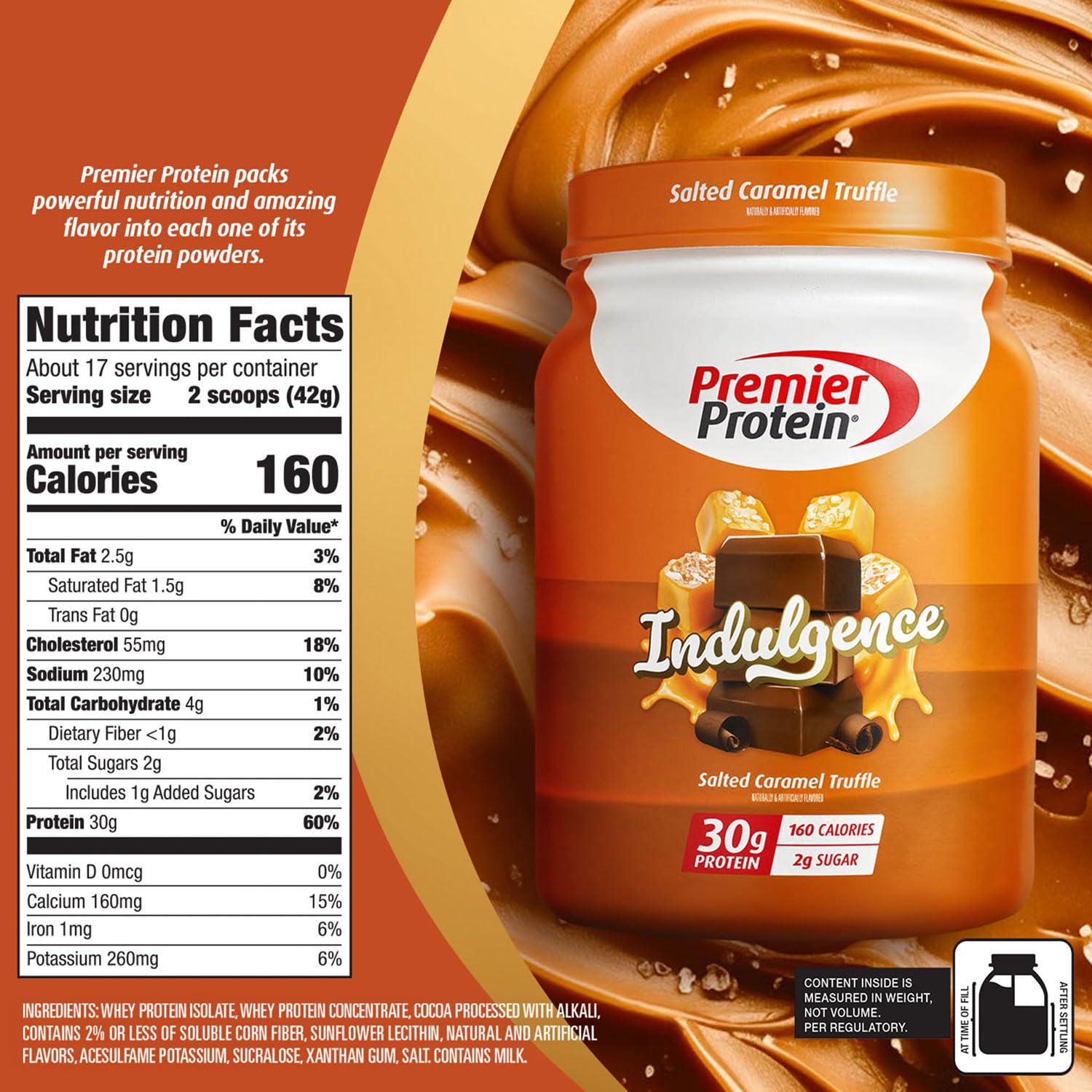 Premier Protein Indulgence Salted Caramel Truffle baked into a protein treat