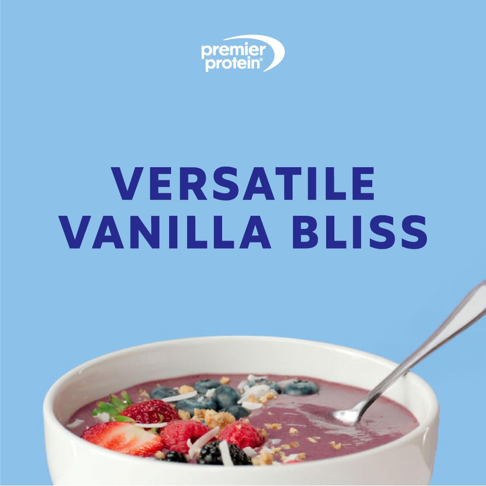 Chocolate shake prepared with Premier Protein Plus Fiber to illustrate blending ease.