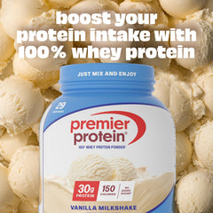 Premier Protein Vanilla Milkshake in a shaker cup after blending.