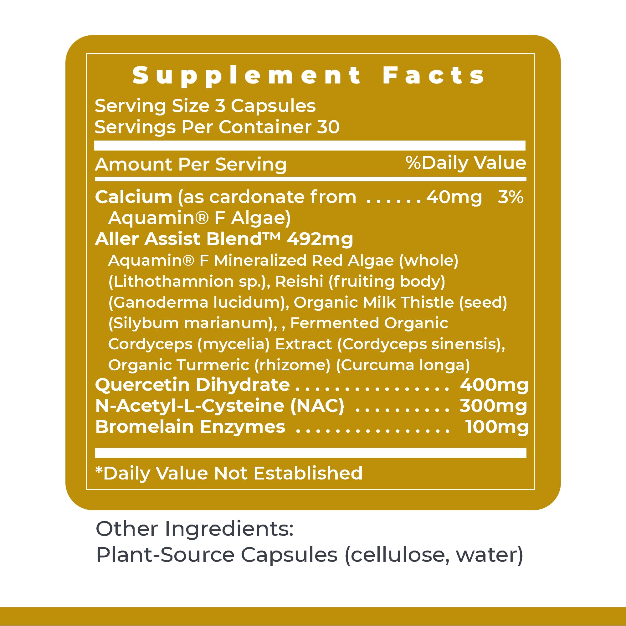 Reishi mushroom icon communicates adaptogenic benefits within the AllerCaps formula.