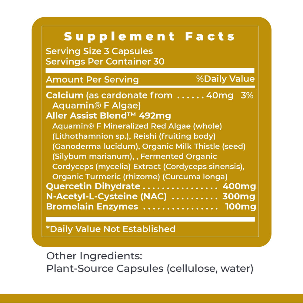 Reishi mushroom icon communicates adaptogenic benefits within the AllerCaps formula.