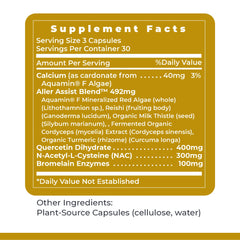 Reishi mushroom icon communicates adaptogenic benefits within the AllerCaps formula.