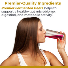 Premier Research Labs Organic beet powder jar label close-up highlighting USDA Organic quality