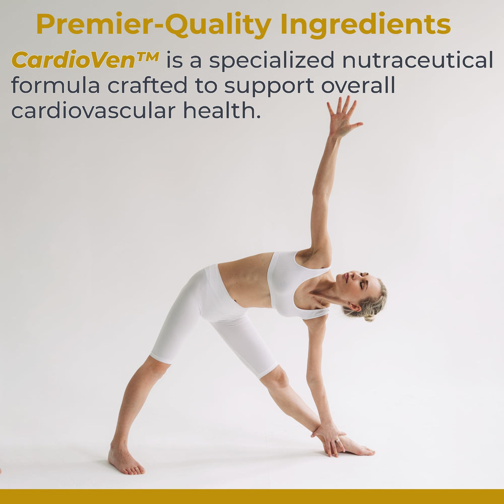 Premier Research Labs CardioVen capsules inside bottle ready for daily dosing