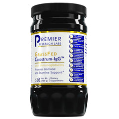 Premier Research Labs Colostrum-IgG powder bottle boosts daily immune readiness.